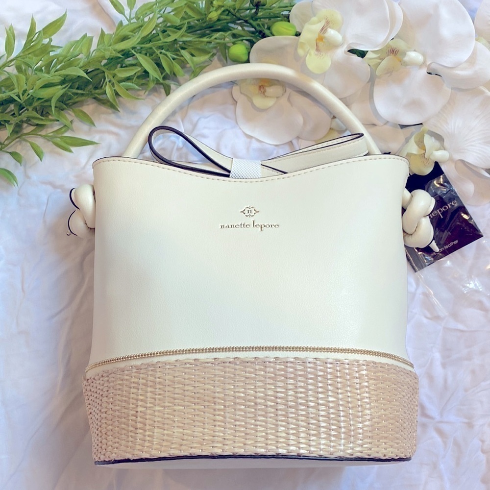 Nanette Lepore 'Rice' Rattan Reese Convertible Bucket Bags
